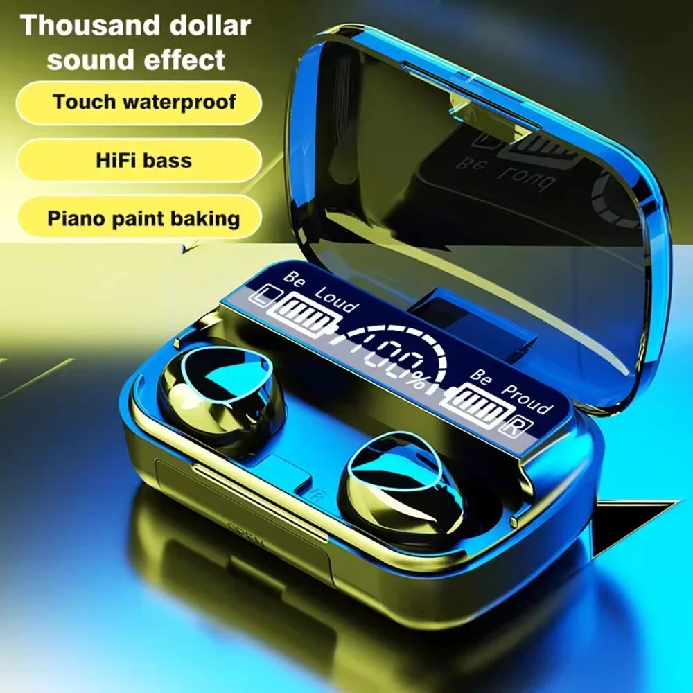 TWS M10 Bluetooth 5.1 Wireless Earbuds Waterproof LED Display Earphones US